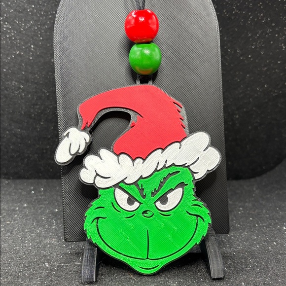 Whimsical Holiday Grinch Ornament - Red, Green, White - Picture 3 of 4